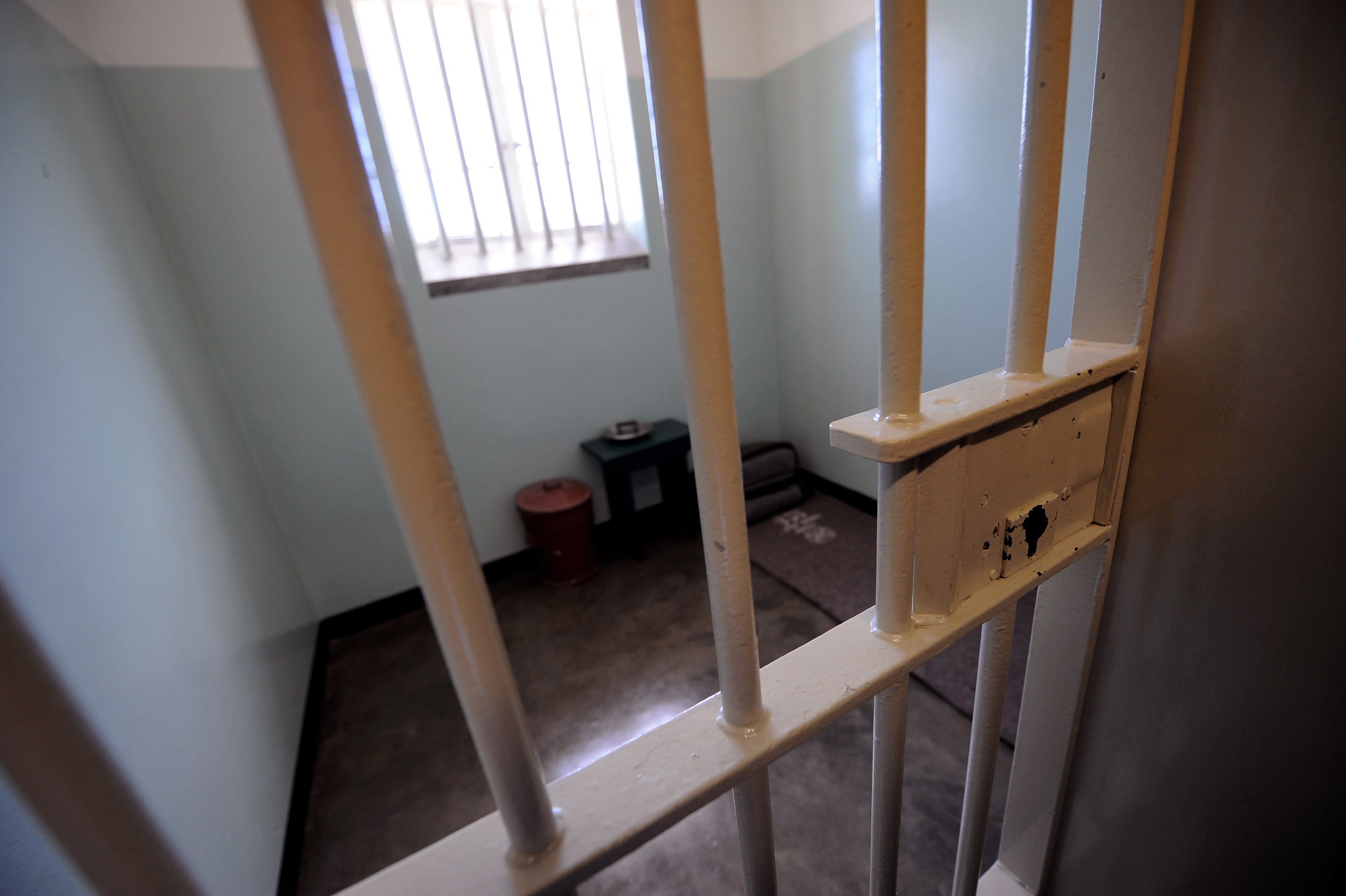 Mandela’s old prison cell in Robben Island, South Africa