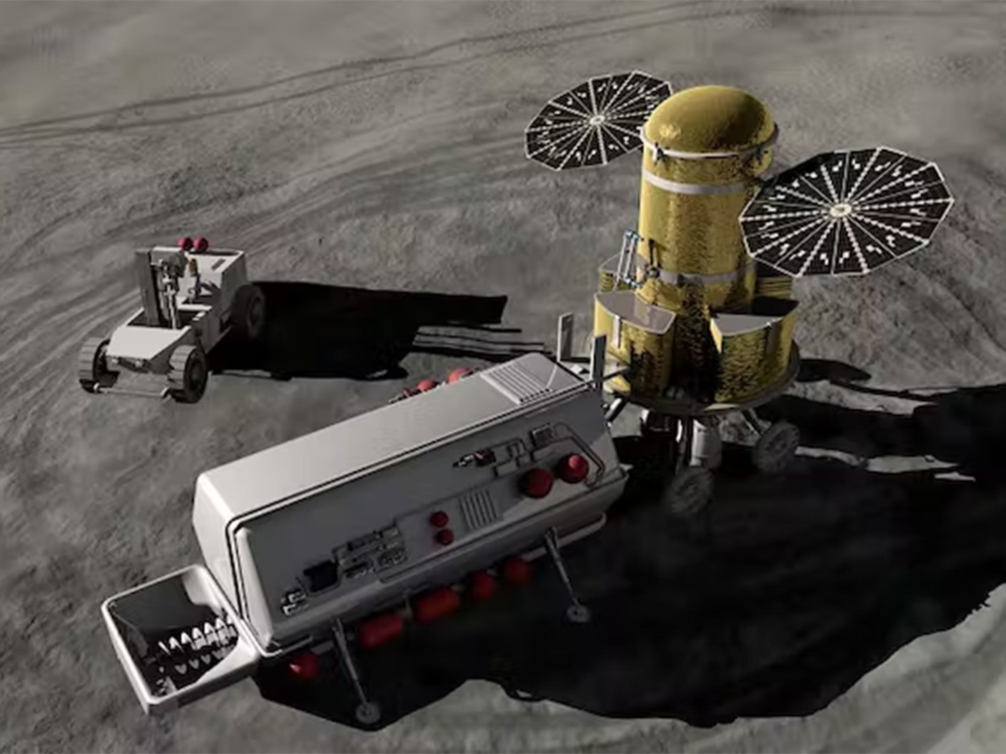 An artist’s impression of what lunar in-situ resource utilisation might look like