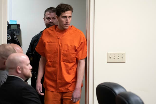 <p>Bryan Kohberger appearing for his initial court appearance in January </p>