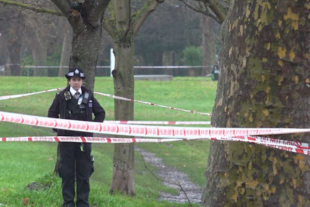 Police at the scene of the stabbing (Kendall Brown/PA)