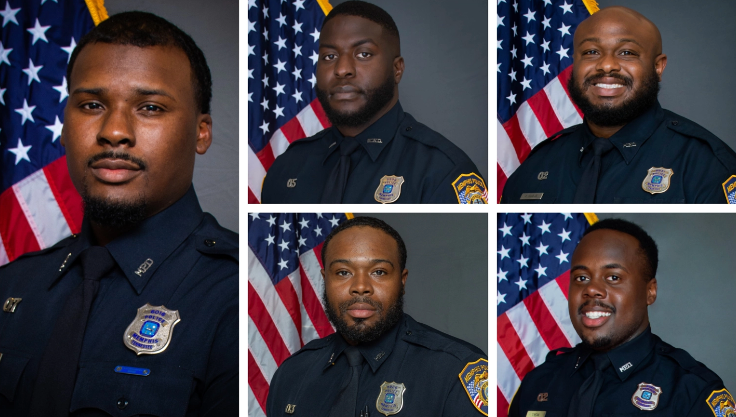 Five Memphis police officers have been fired in connection with the death of Tyre Nichols. Clockwise from left: Justin Smith, Emmitt Martin III, Desmond Mills Jr, Tadarrius Bean and Demetrius Haley