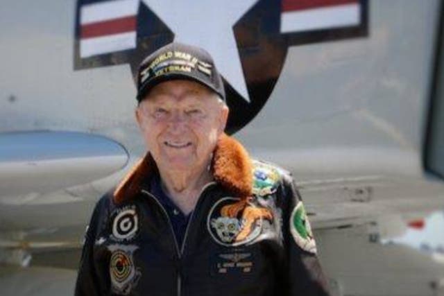 <p>Former US Navy Captain Royce Williams, now 97, who shot down four Soviet MiG-15s during a half-hour dogfight during the Korean War </p>