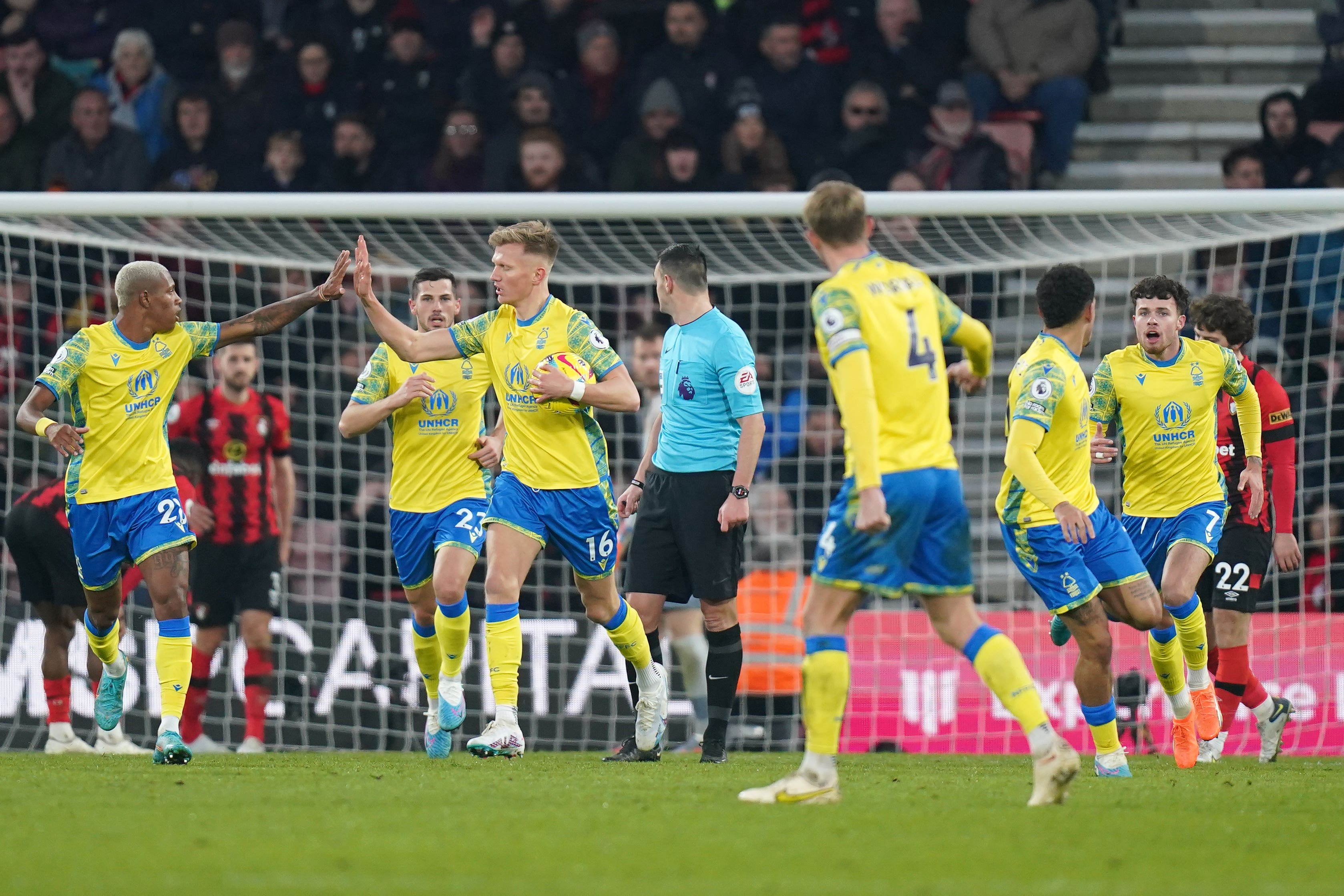 Surridge equalised at the death for Forest away to Bournemouth