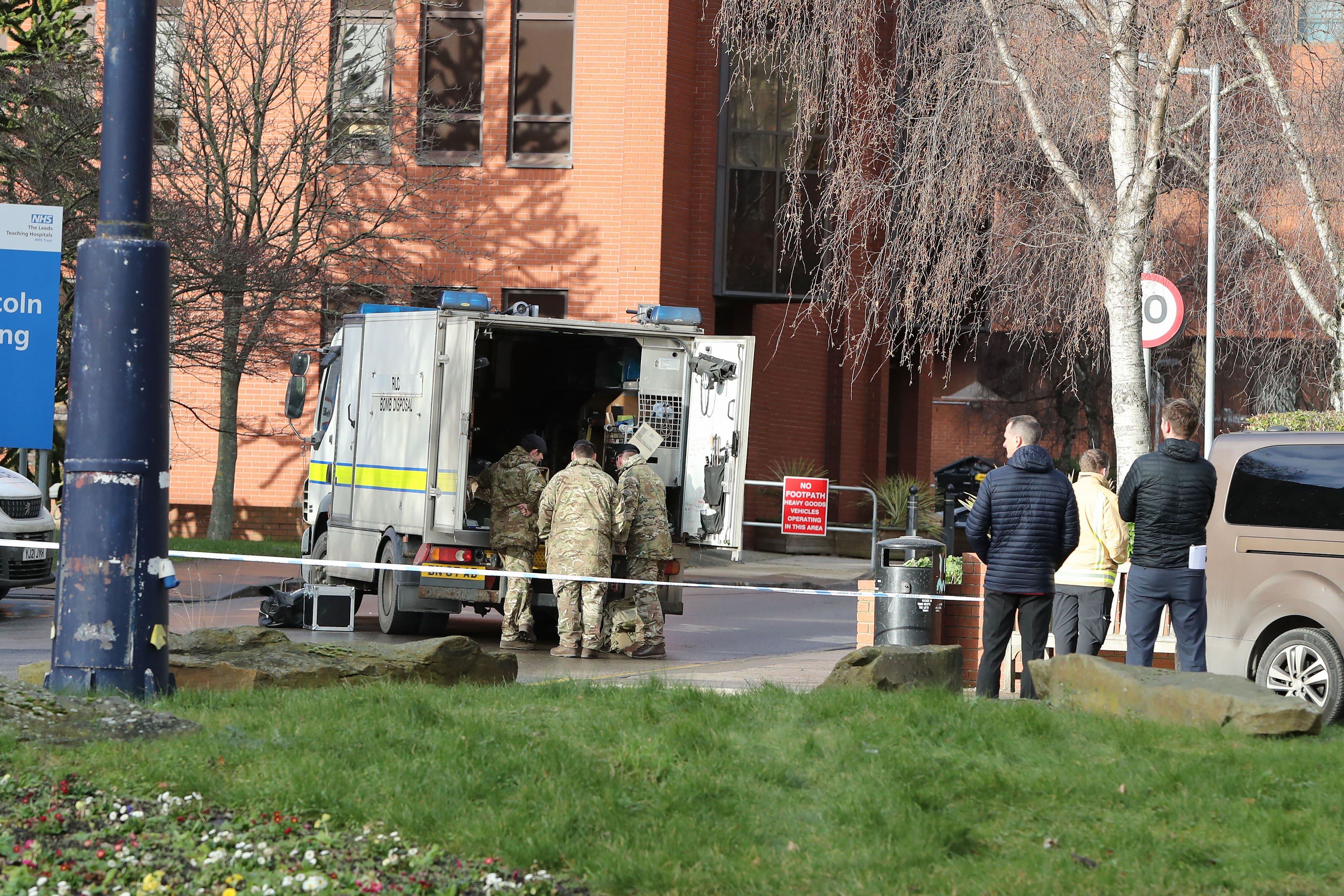 Army specialists and a bomb disposal unit attended the scene at St James’s Hospital in Leeds on Friday (Ben Lack/PA)