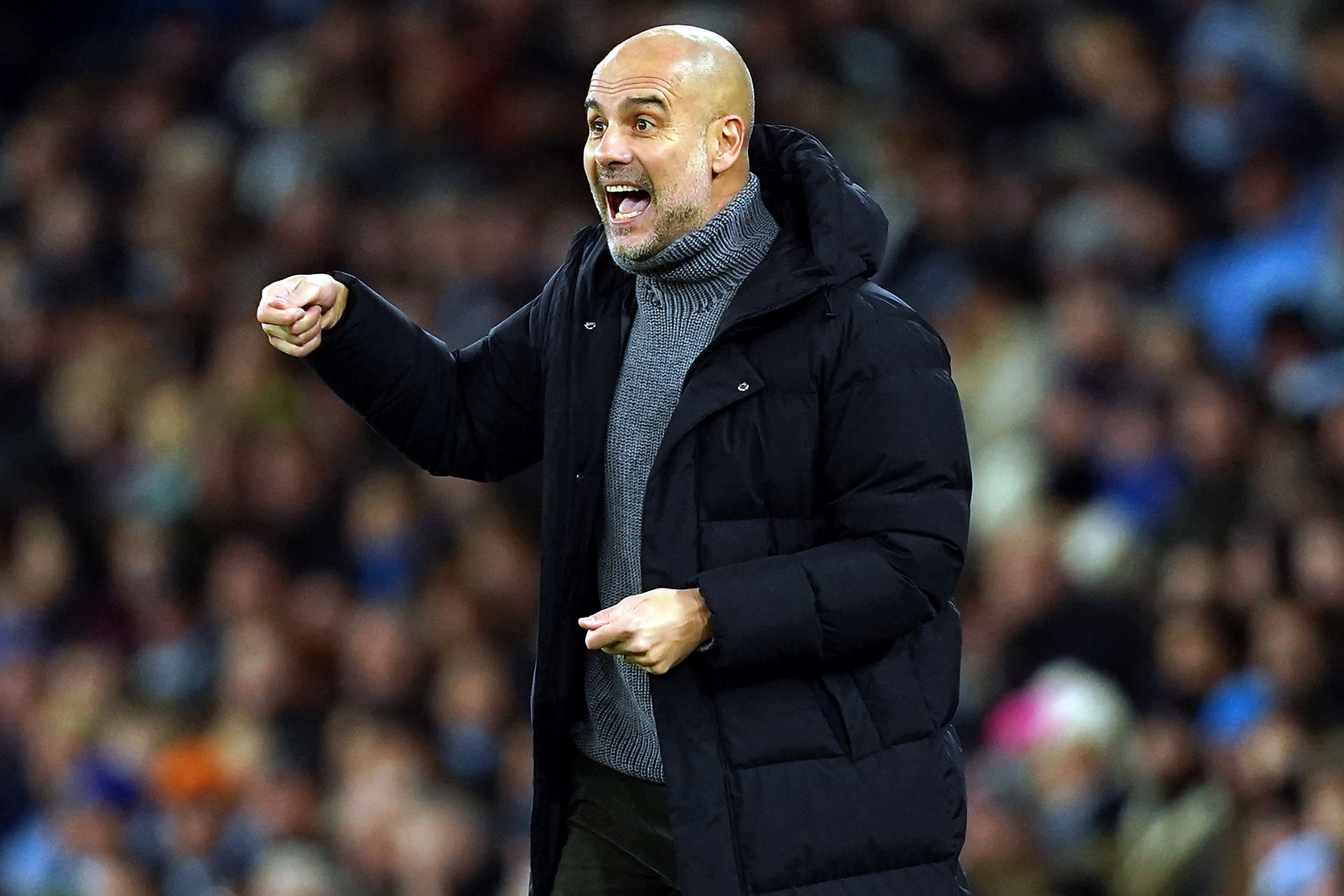 Pep Guardiola is demanding a response from his Manchester City players against Wolves (Martin Rickett/PA)