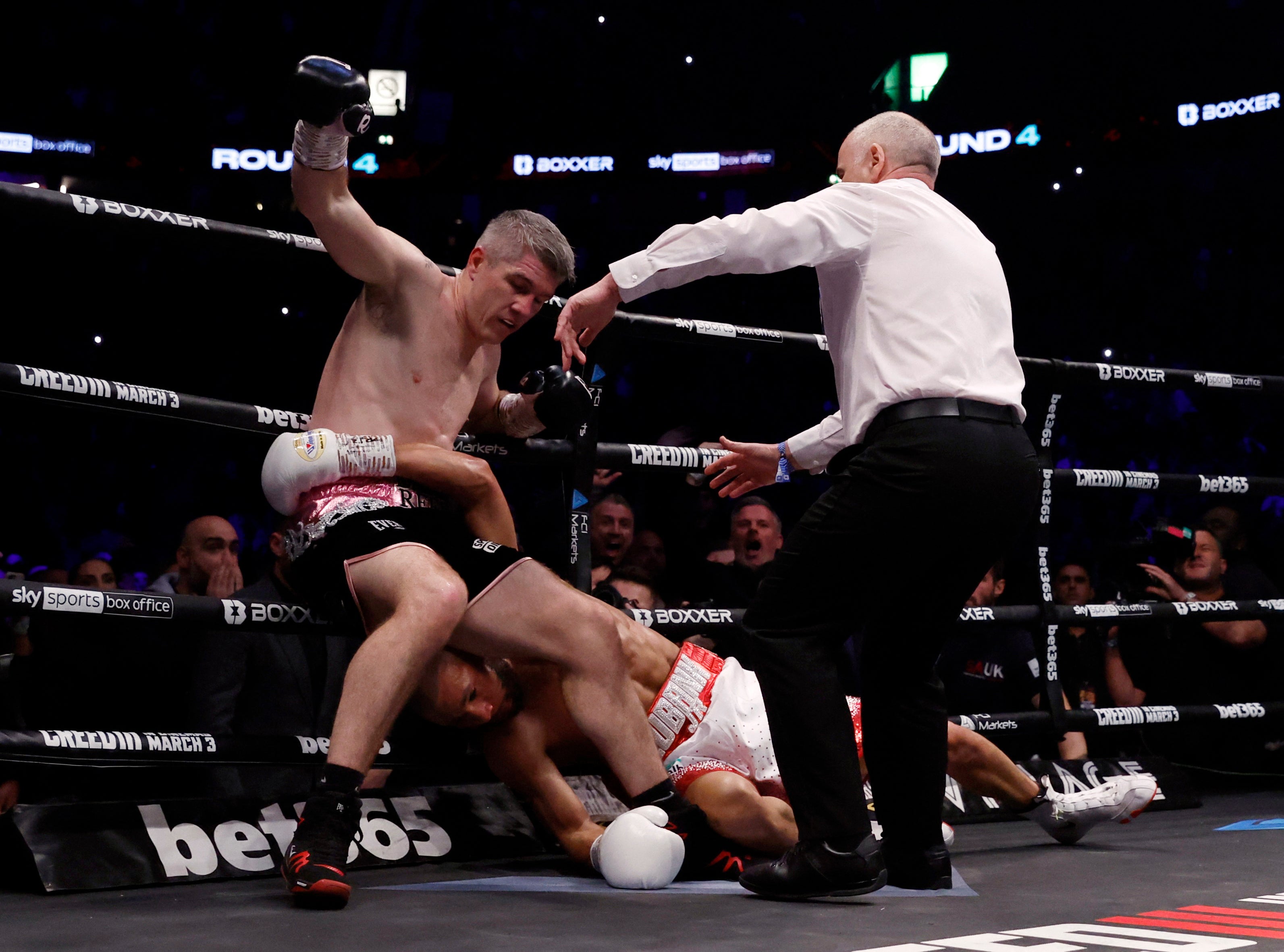 Eubank Jr was floored twice before the fight was waved off in round four