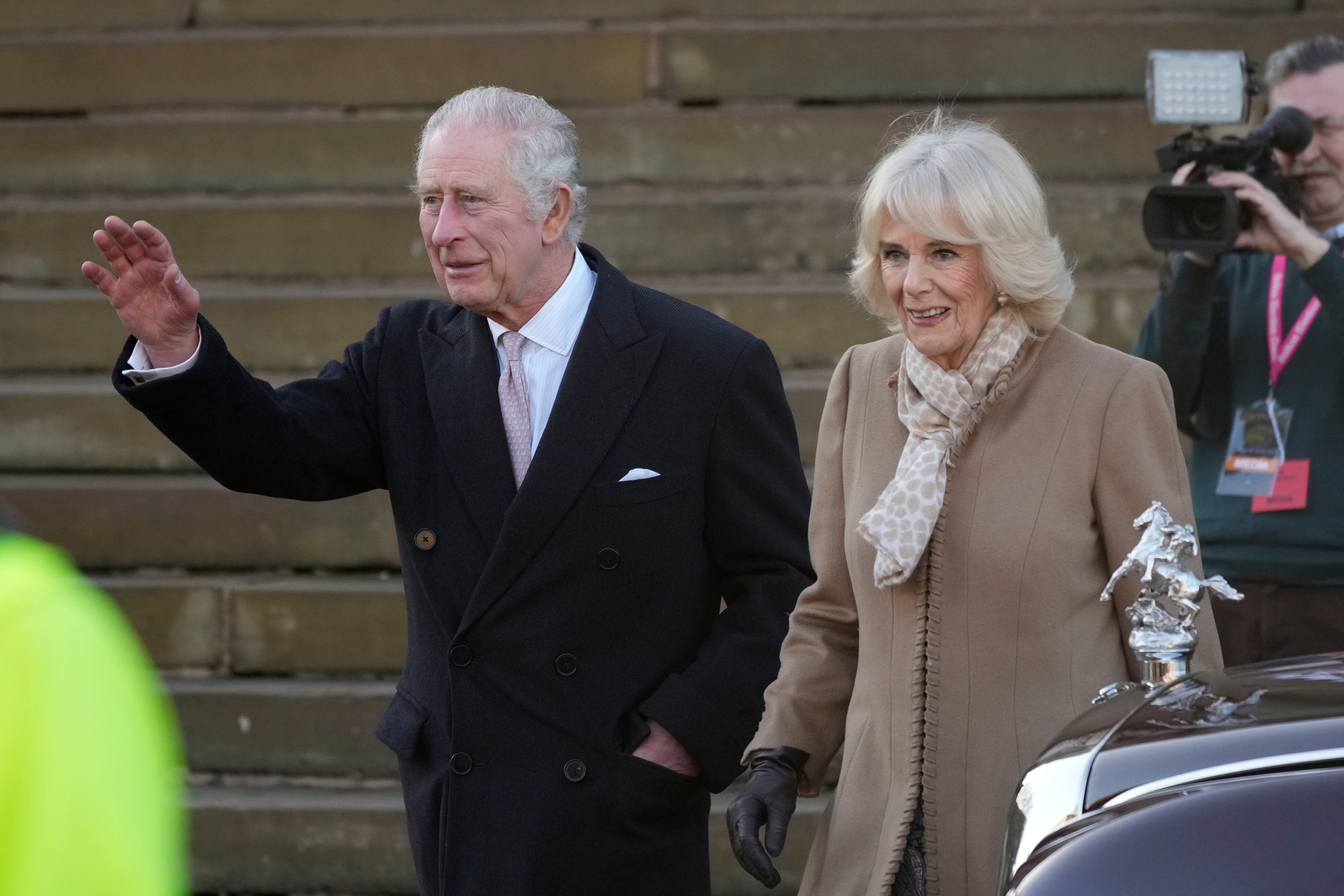 Charles and Camilla in Bolton on 20 January