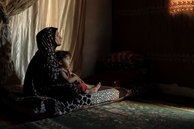 <p>Enas’s family of 10 live in a settlement near Beit Hanoun. Their electricity access varies from four to eight hours each day</p>