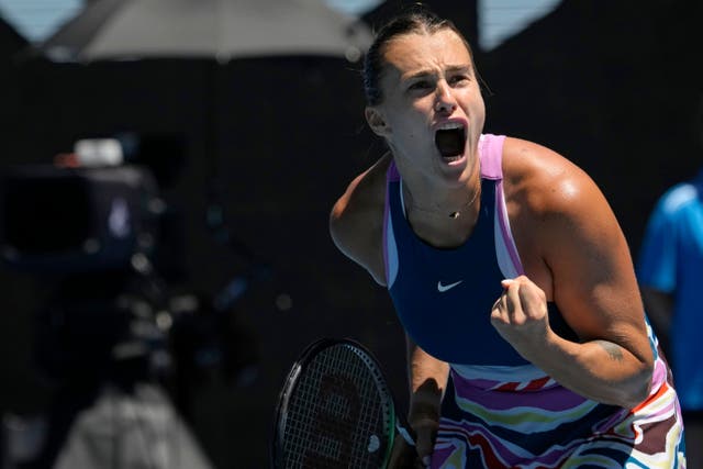 Aryna Sabalenka gave a statement of her intent at the Australian Open by powering past Belinda Bencic to reach the quarter-finals (Aaron Favila/AP)