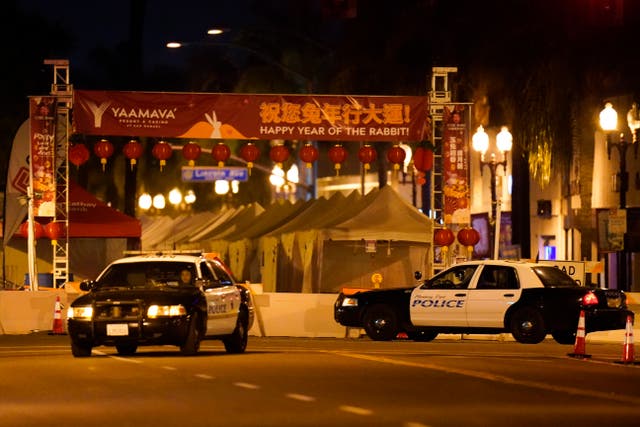 <p>Officers on the scene of the mass shooting in Monterey Park </p>