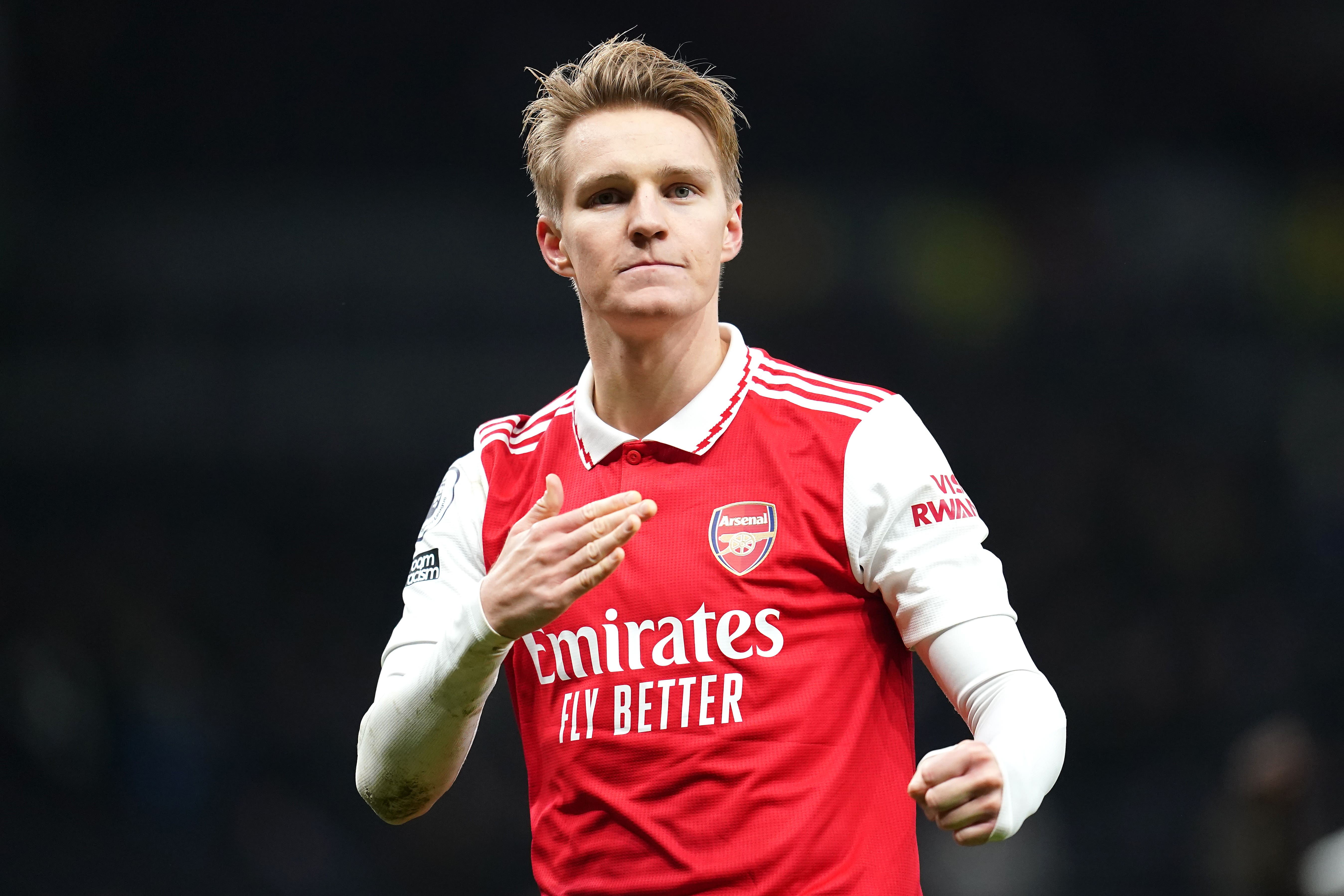 Arsenal captain Martin Odegaard is focused only on what his side can achieve in the Premier League title race (Nick Potts/PA)