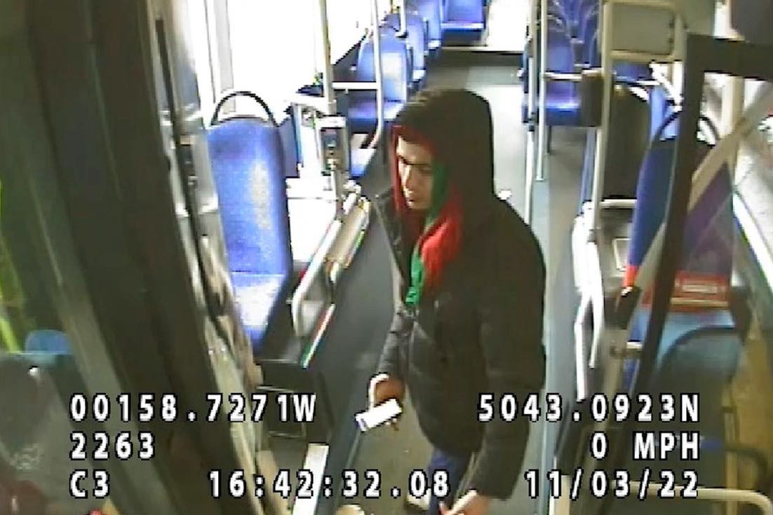 Lawangeen Abdulrahimzai, caught on CCTV on a bus in Bournemouth