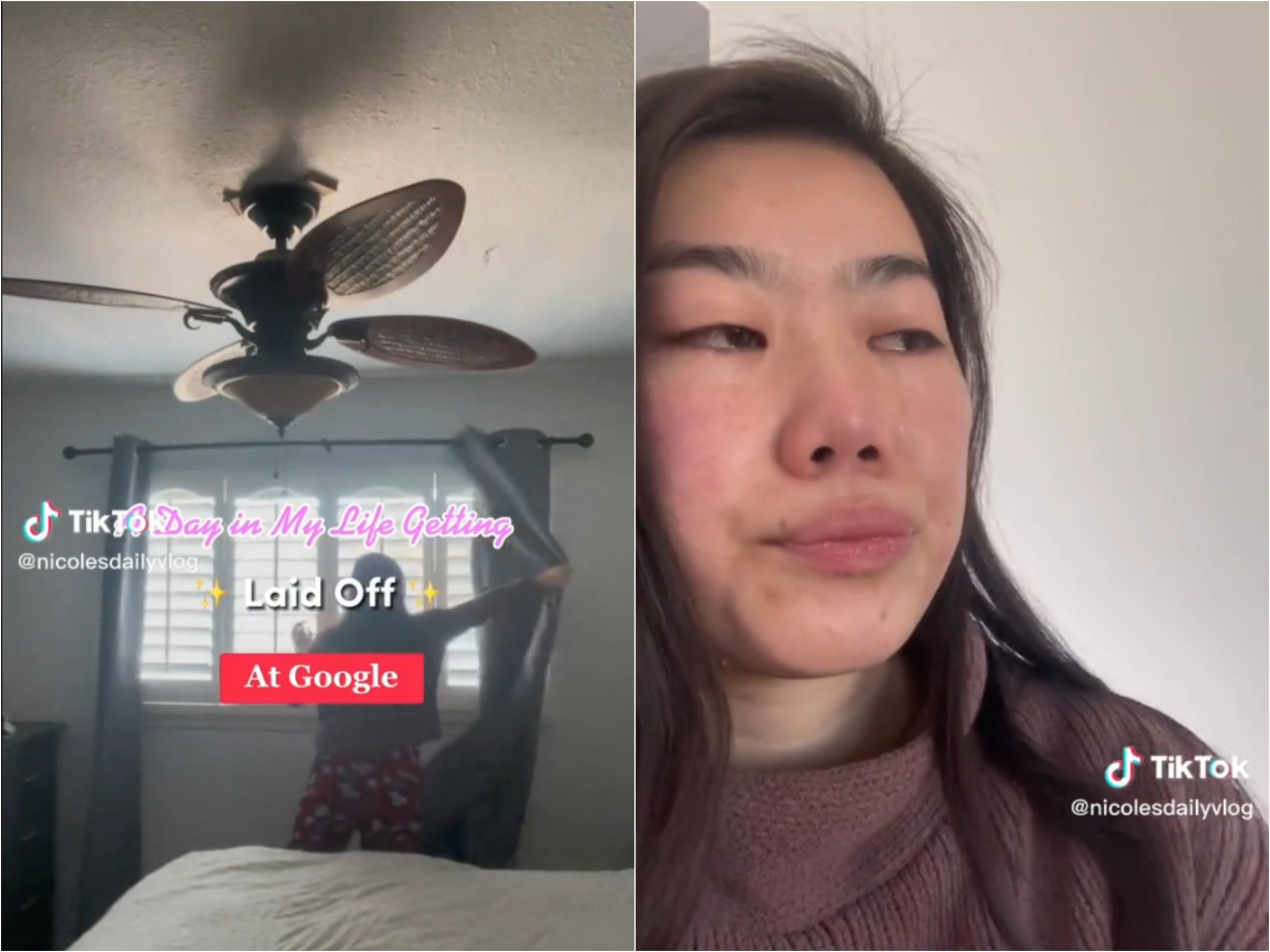Nicole Tsai, a former Google employee, posted a video about “a day in my life getting laid off at Google”