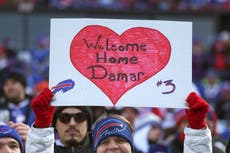 Damar Hamlin makes gesture to Buffalo Bills fans after stadium return following cardiac arrest