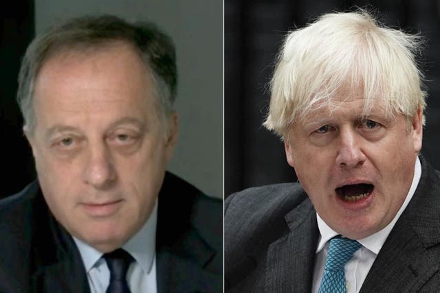 Richard Sharp, left, and Boris Johnson (House of Commons/PA)