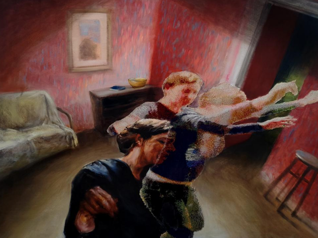 <p>‘Dancing in the red room’ by Olesia Trofimenko (2022) </p>