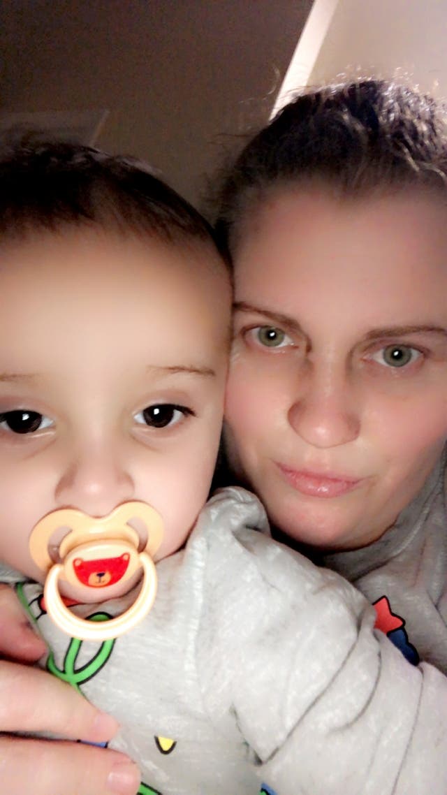 <p>Aisha Hussain and her two year old son Shahroz</p>
