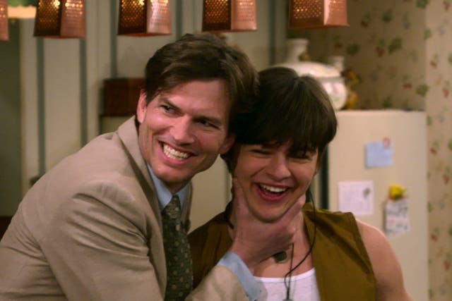 <p>Ashton Kutcher as Michael Kelso and Mace Coronel as Jay Kelso in ‘That 90s Show'</p>