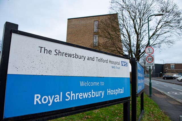 A general view of the Royal Shrewsbury Hospital, Shropshire (Jacob King/PA)