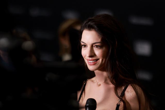 <p>Anne Hathaway gives an interview during the 2023 Sundance Film Festival "Eileen" Premiere at Eccles Center Theatre on January 21, 2023 in Park City, Utah. (Photo by Matt Winkelmeyer/Getty Images)</p>