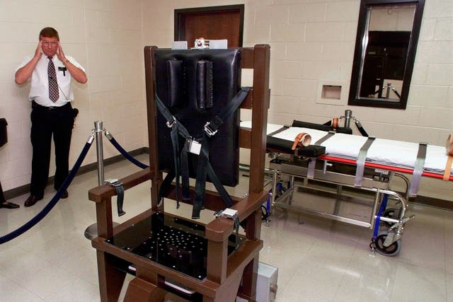 <p>The state of Tennessee’s execution chamber at Riverbend Maximum Security Institution </p>