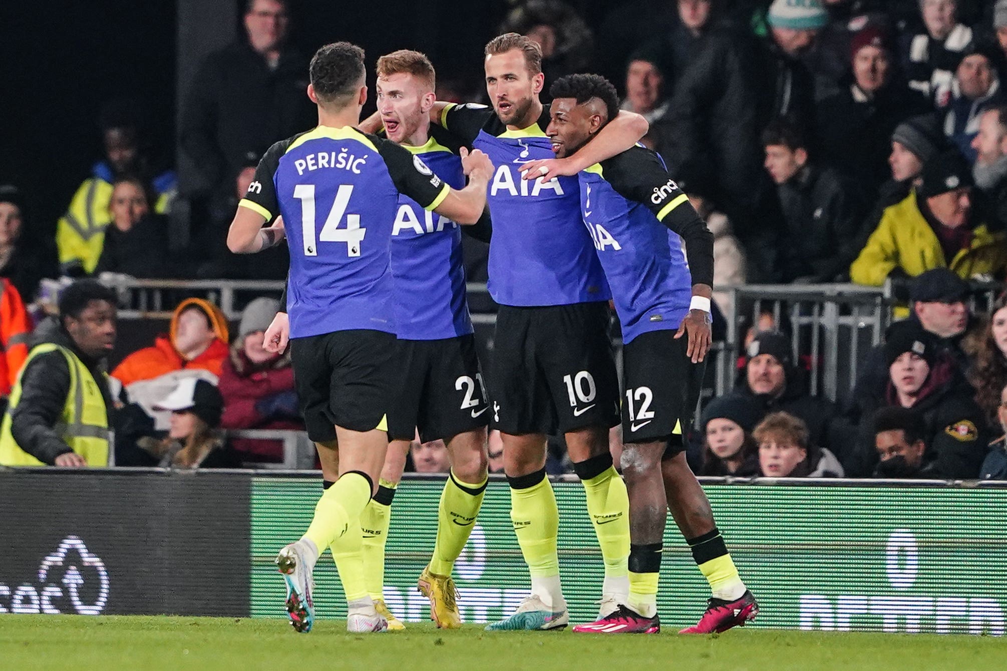 Harry Kane celebrates his 266th Spurs goal (Zac Goodwin/PA)