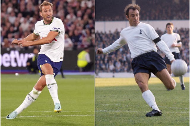 Harry Kane, left, has matched Jimmy Greaves’ Tottenham scoring record (PA)