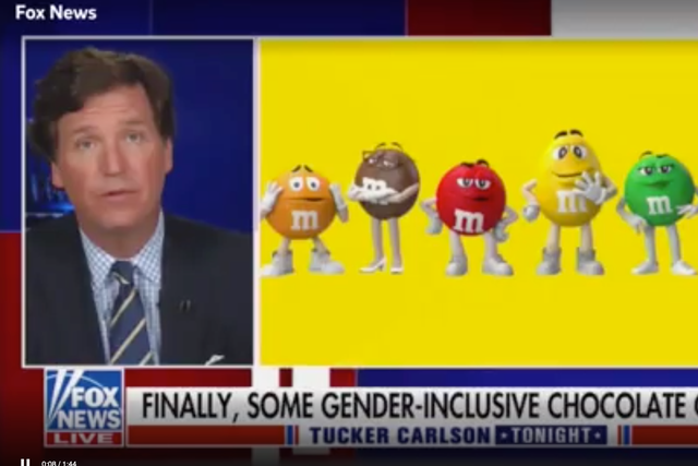 <p>Tucker Carlson questioned the sexual orientations and physical depictions of the candy-coated mascots</p>