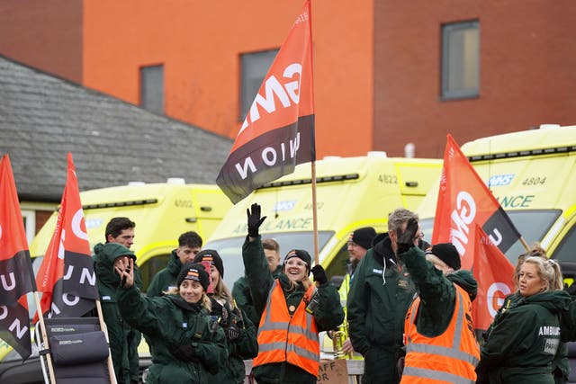 It follows a day of strikes by thousands of ambulance workers across England and Wales on Monday (Jacob King/PA)