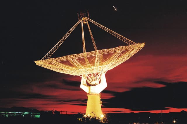 <p>One of the dishes of the Giant Metrewave Radio Telescope (GMRT) near Pune, India</p>