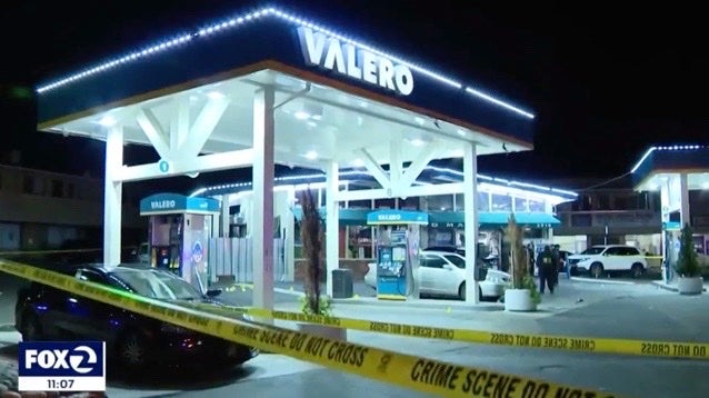 The gas station in Oakland where the shooting unfolded on Monday