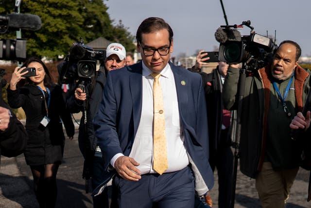 <p>Republican Representative of New York George Santos, currently under federal investigation, leaves Capitol Hill in Washington, DC, USA, 12 January 2023</p>