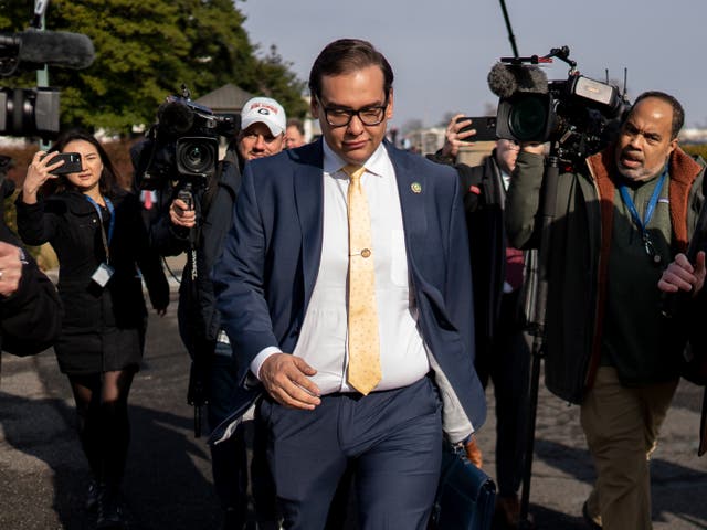 <p>Republican Representative of New York George Santos, currently under federal investigation, leaves Capitol Hill in Washington, DC, USA, 12 January 2023</p>
