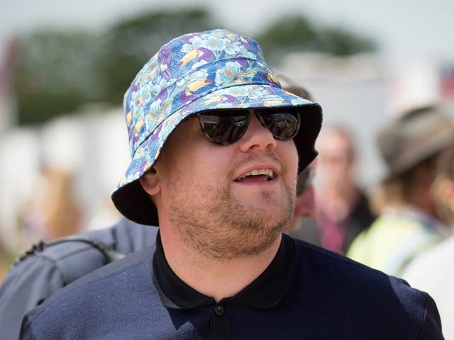 <p>James Corden at Glastonbury </p>