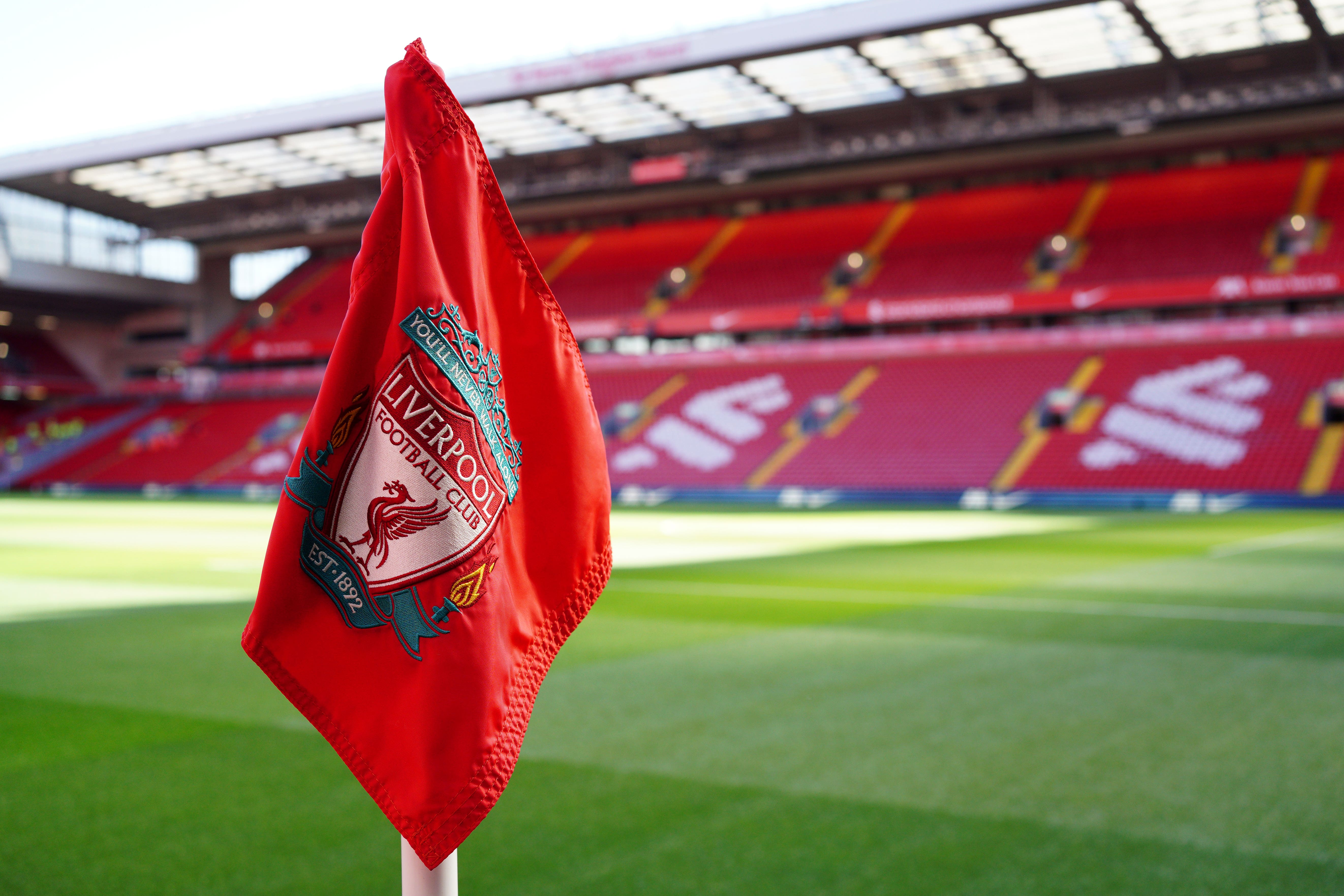 Three men have been arrested for alleged homophobic chanting at Anfield (Peter Byrne/PA)