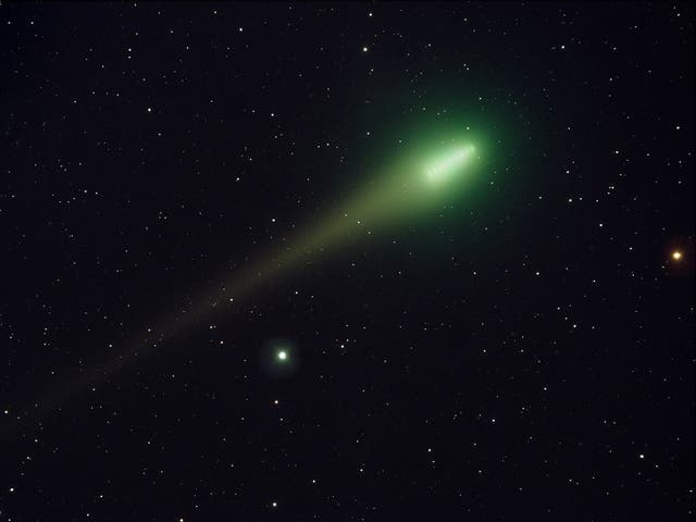 <p>The comet will pass within 26 million miles of Earth</p>