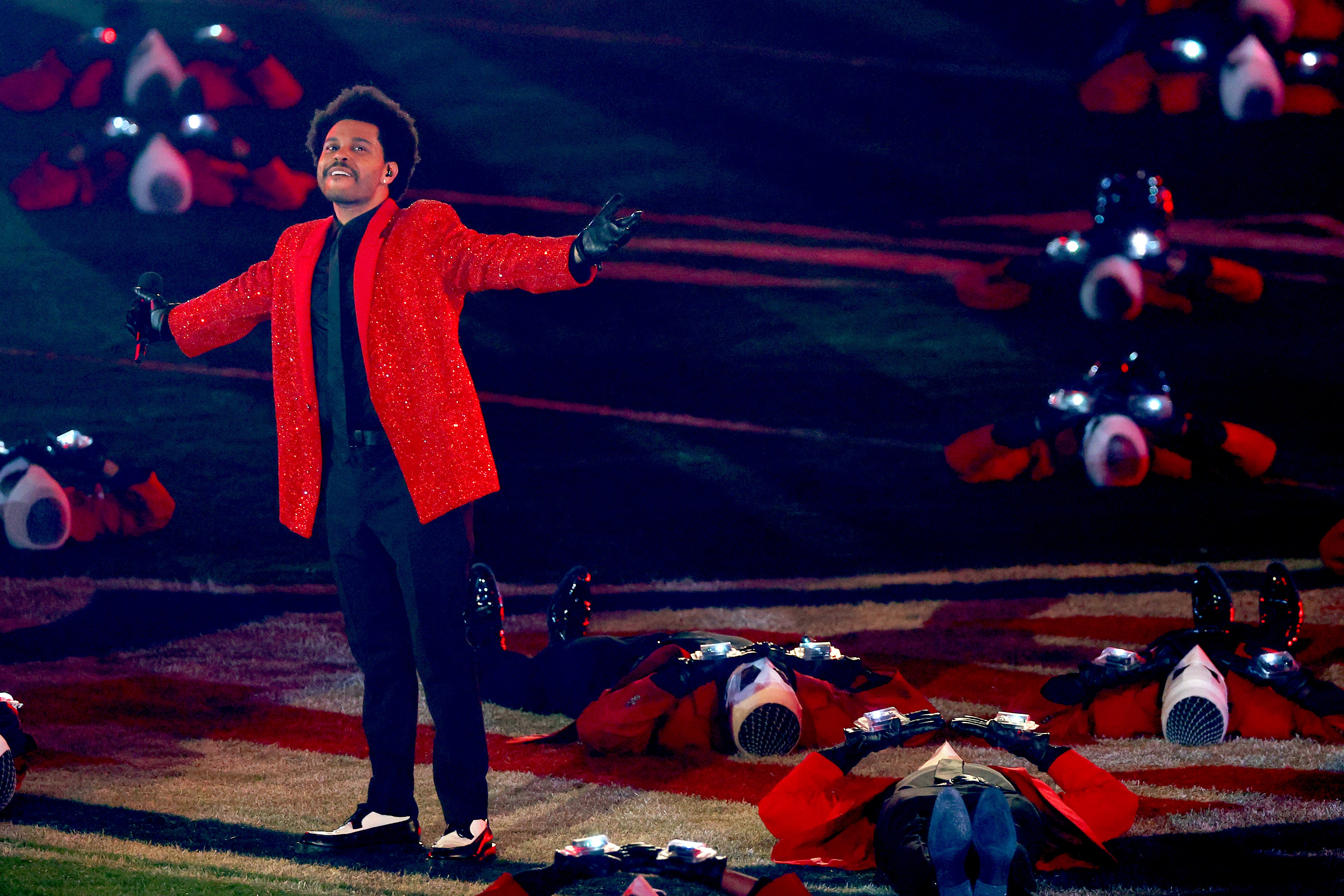 The Weeknd's red Super Bowl Givenchy jacket by was his most