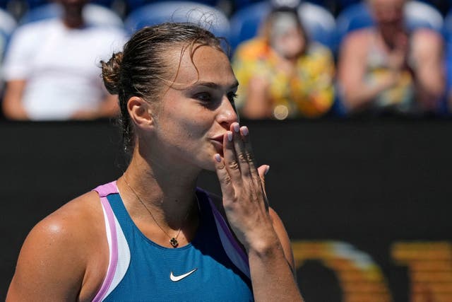 Aryna Sabalenka will take on surprise package Magda Linette in the semi-finals of the Australian Open (Aaron Favila/AP)