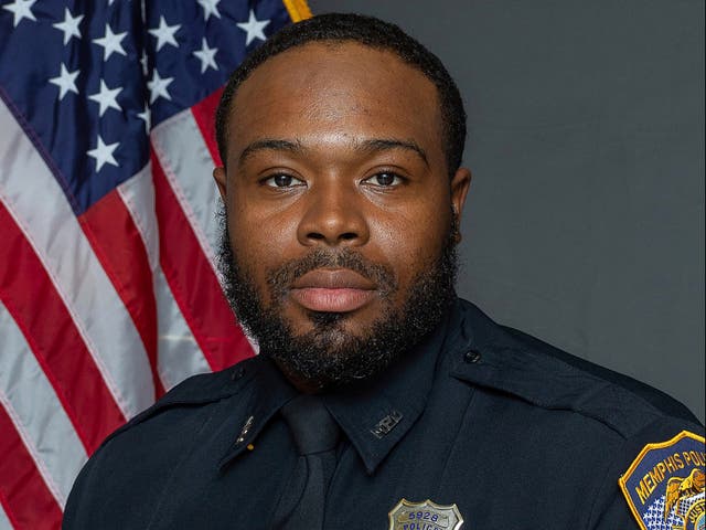 <p>This image provided by the Memphis Police Department shows officer Demetrius Haley</p>
