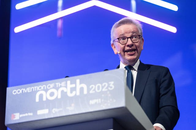 Michael Gove speaking at the Convention of the North (James Speakman/PA)