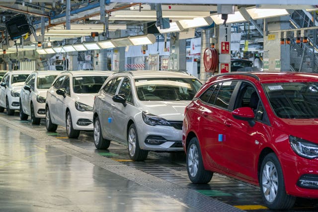 UK car production fell to its lowest level since 1956 last year as output was hit by global shortages of semiconductor chips, new figures show (Peter Byrne/PA)