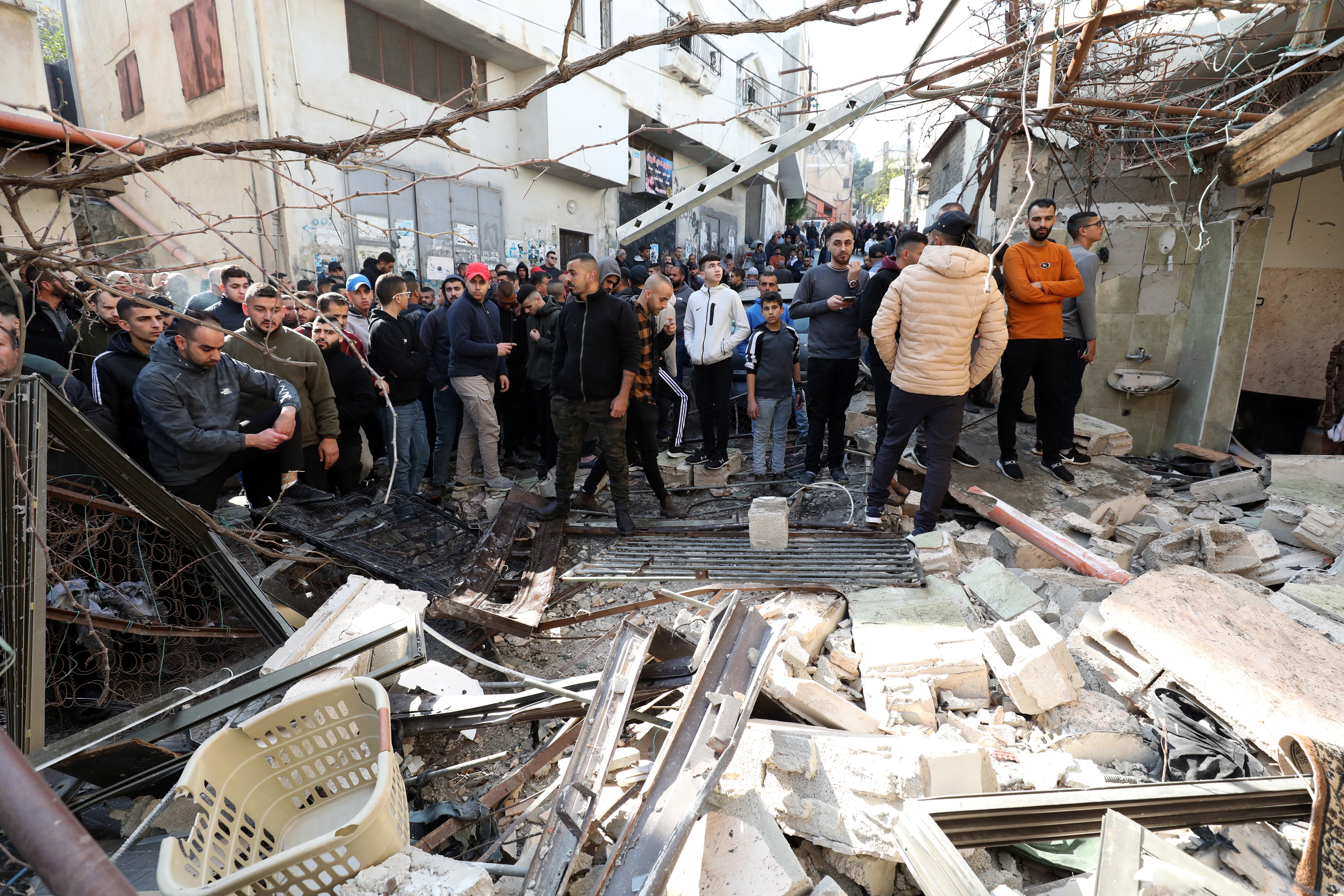 The aftermath of the attack in Jenin on Thursday