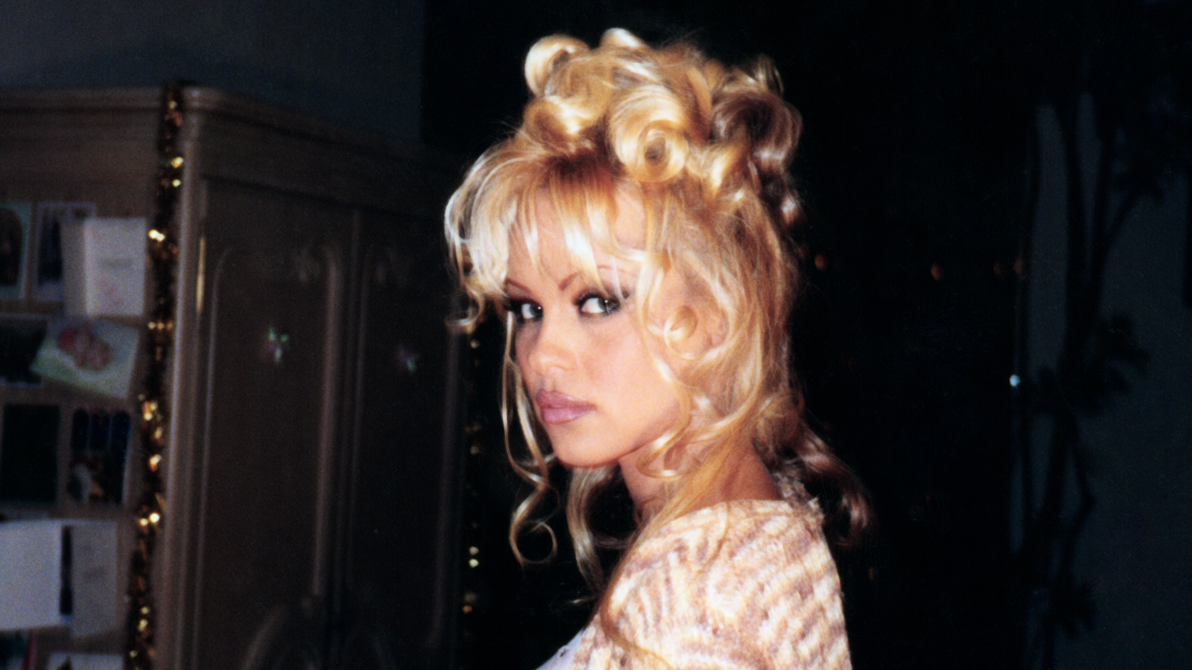 Pamela Anderson in an archive shot featured in ‘Pamela, a Love Story’