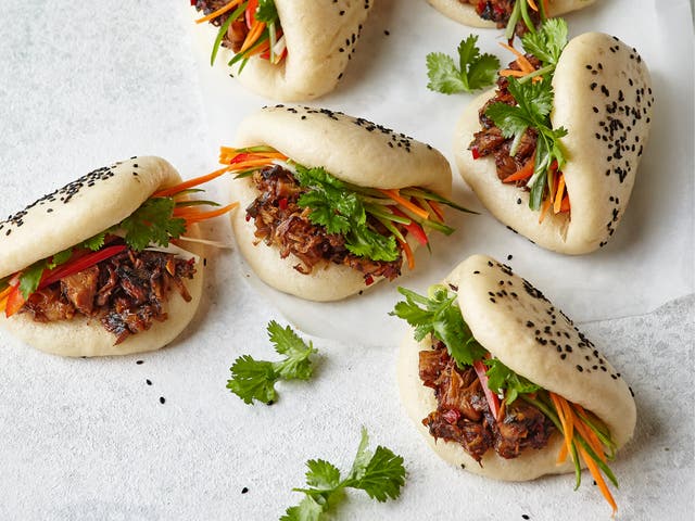 <p>These Asian-inspired fluffy buns are filled with a sweet and sour jackfruit and crunchy salad</p>