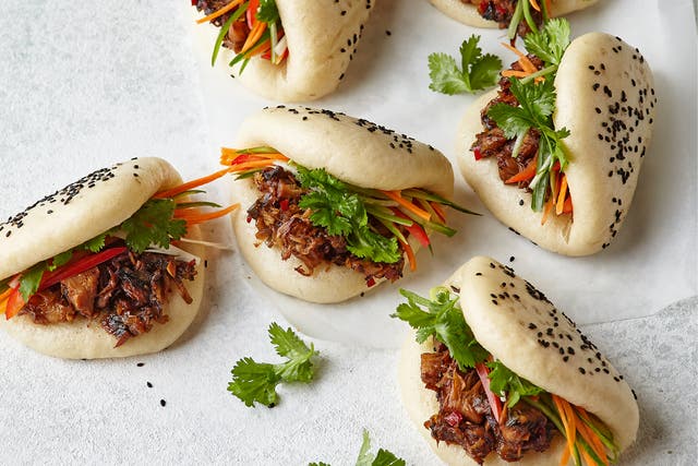 <p>These Asian-inspired fluffy buns are filled with a sweet and sour jackfruit and crunchy salad</p>