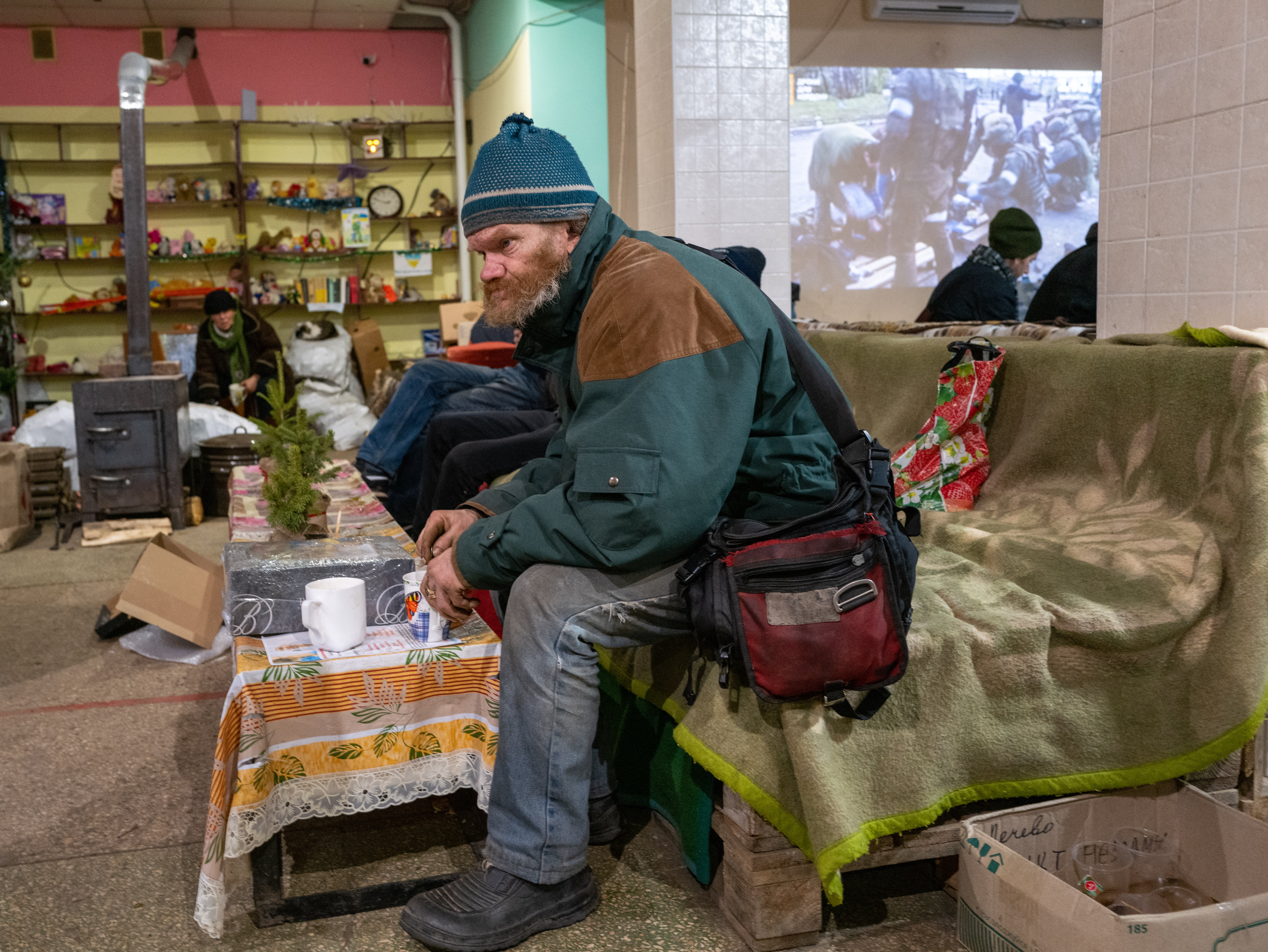 A ‘warmth centre’ in the city of Bakhmut