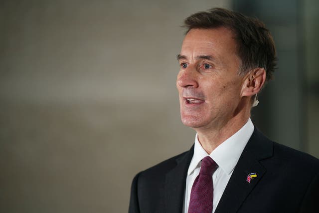 <p>Jeremy Hunt said  inflation was only predicted to fall because of the “tough decisions” in the autumn </p>