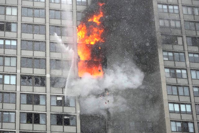 APTOPIX Chicago High Rise Fire