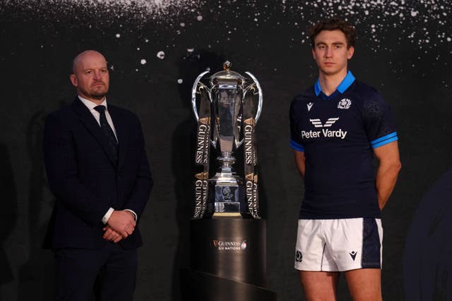 Gregor Townsend and Jamie Ritchie at the Six Nations launch (John Walton/PA)