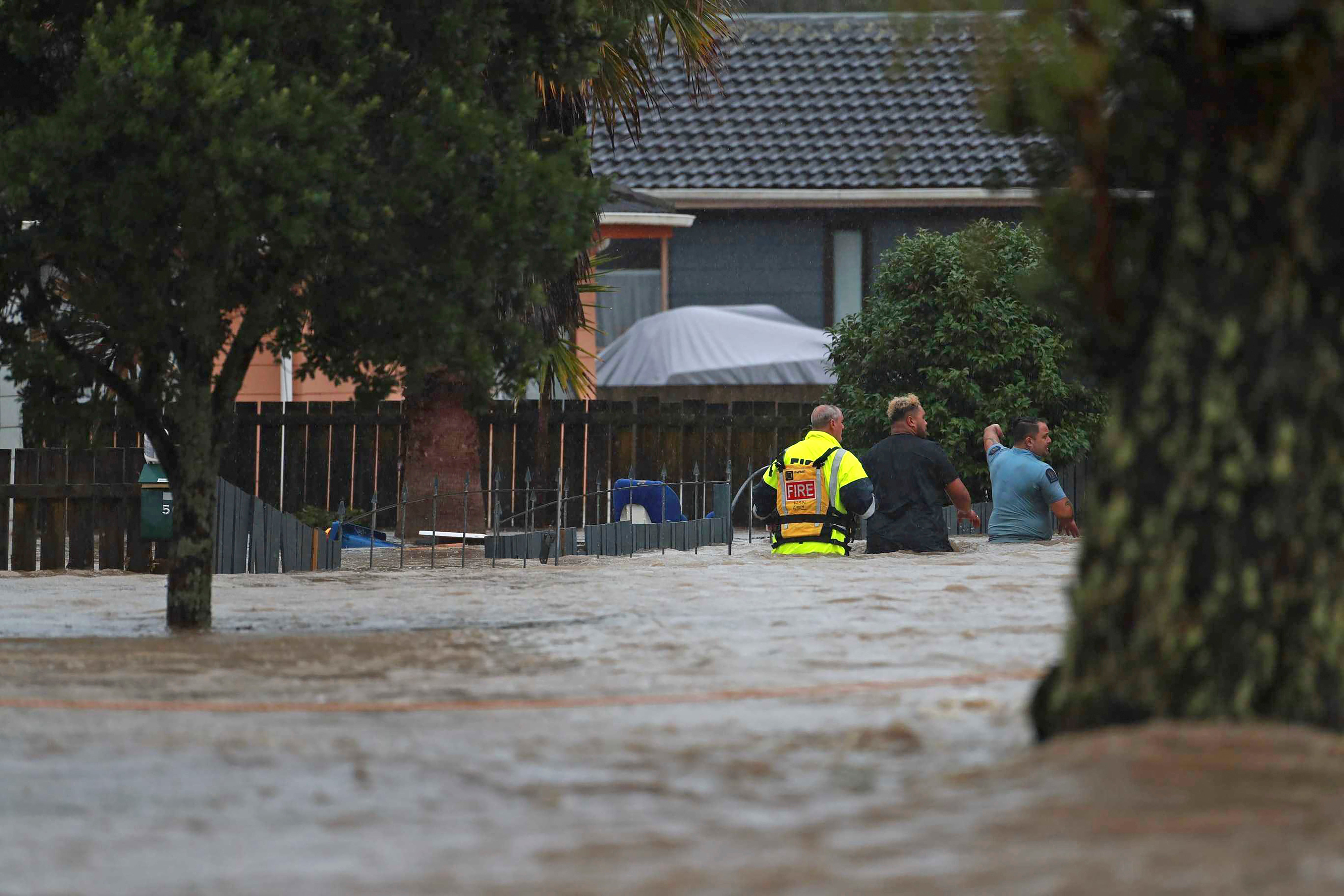 Flood waters in Auckland